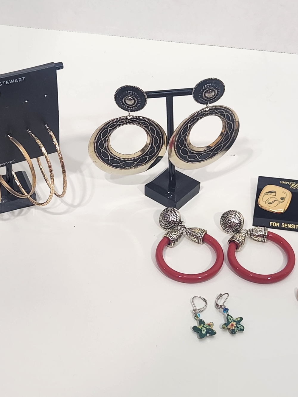 Gold and Black Open-Circle Statement Earrings